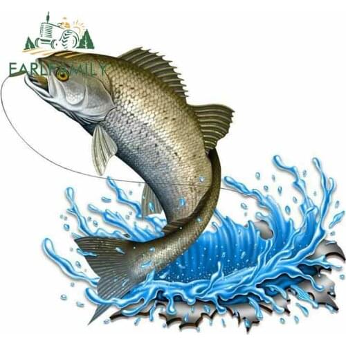 EARLFAMILY 13cm x 13cm Marine Fish Funny Car Stickers Cartoon Oem 3D DIY Vinyl JDM Waterproof Fine Decal Truck Accessories