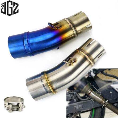 Motorcycle Stainless Steel Middle Link Pipe Clip Clamp Caliper Exhaust Pipe for KAWASAKI NINJA400 Z400 2018 - 2021 Accessories