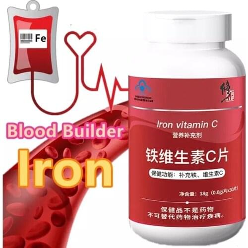 Iron Supplement With Vitamin C & Organic Whole Foods Support Energy & Combat Fatigue Iron Pills Non-Constipating Vegan Capsule