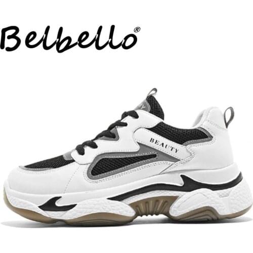 Belbello 2019 2019Web celebrity womens shoes super hot smoked shoes ins mesh sneakers