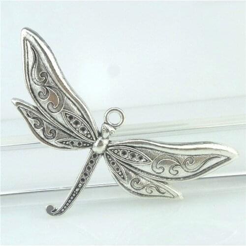 1pc Vintage Metal Dragonfly 78*46*5mm Charms DIY Fashion Pendant for Jewelry Making Earrings Bracelet 16504
