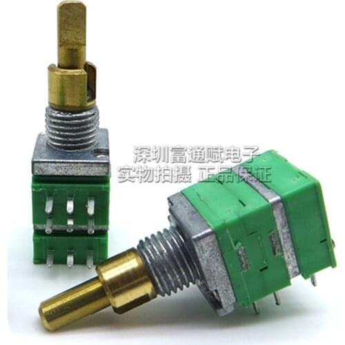 1 piece Model 097 9mm Potentiometer Dual-axis triple channel 50K+100K Rotary handle length 17.5mm