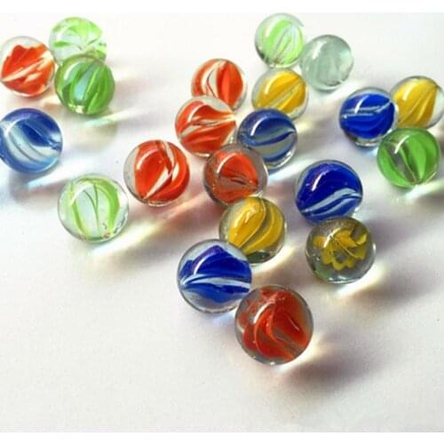 100pcs 14mm Marble Balls Clear Glass Charms Pinball Machine Vase Aquarium Home Decoration Toys for Kids Grownups