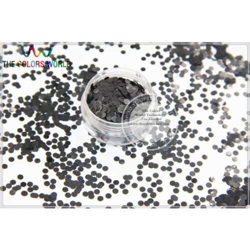 3MM Size Pearlesent Black Colors Dot Solvent resistant circle shapes glitter for nail gel nail polish Other art Decoration