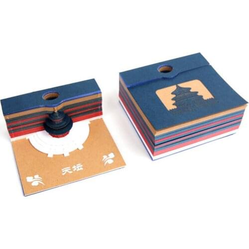 3D Laser Cut Beijing Tiantan Model Colorful Paper Marker Memo Pad Note Bookmark Stationery Business Mysterious Gift Souvenir