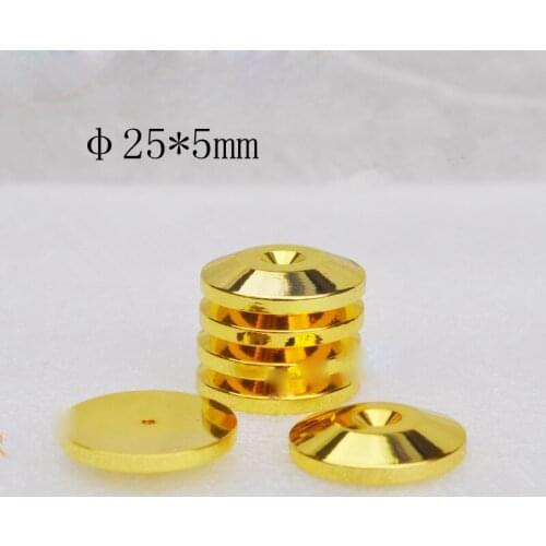 4pcs 25mm Copper Gilded Isolation Floor Spikes pads Speaker Box Floor Stand Pad