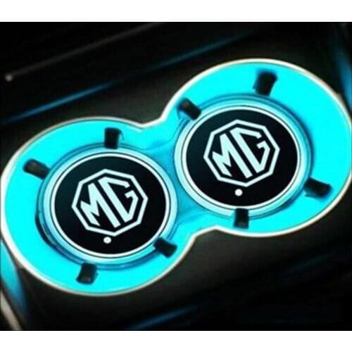 For MG3 MG6 GS GT HS MG6 MG3 ZS EV CS Concept TF LE500 Accessory 2pcs Led Car Logo Cup Lights Luminous Coaster Drinks Holders