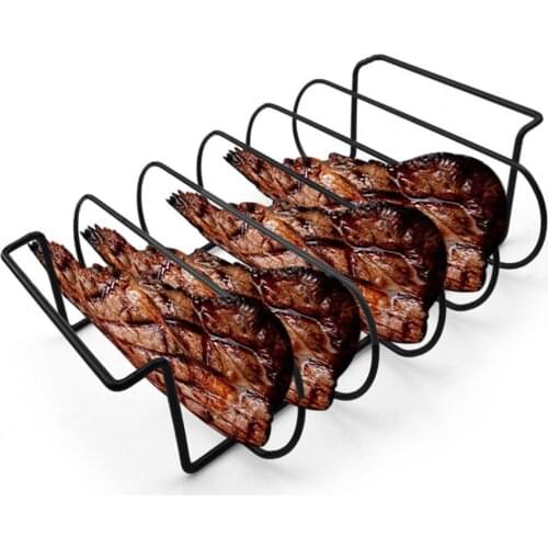 Non-stick Square Steak Rack Meat Grill Stand Iron Wire Heat Resistant Sturdy Durable Roasting Rib Holder Barbecue Tools