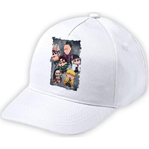 MERCHANDMANIA white cap boy SHINCHAN KIMETSU NO YAIBA soft small sports polyester sport field picnic fishing
