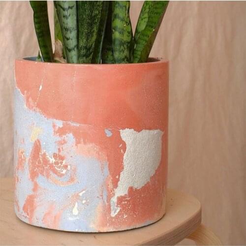 Concrete Round Flower Pot Silicone Mold Large 15cm Round Flower Pot Mold Clay Plaster Epoxy Resin Pen Holder Mold
