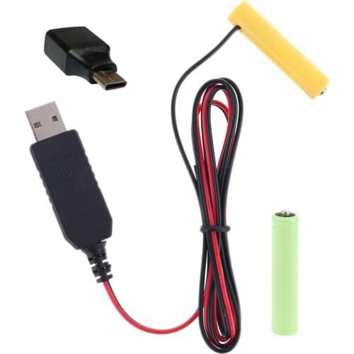 LR03 AAA Battery Eliminator USB or Type C Power Supply Cable Replace 1-4pcs AAA Battery For Electric Toy Flashlight Clock