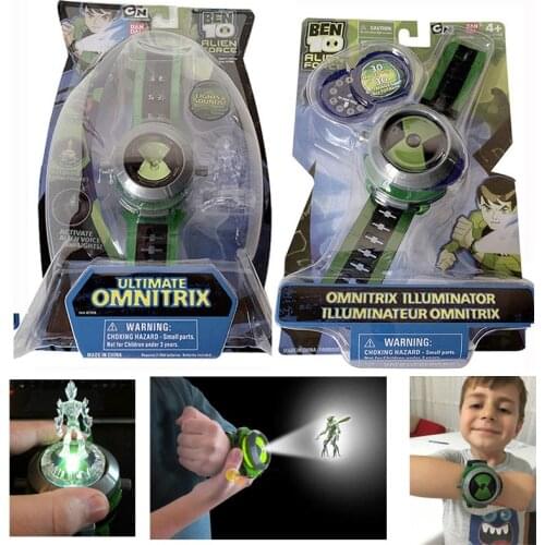 Ben10 Omnitrix Watch Toy Kids Watch Cartoon 3D Projector Watch Genuine Anime Figures PVC Toys For Boys Children Birthday Gifts