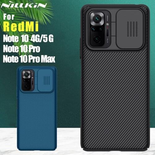 Nillkin for Redmi Note 10 Pro Max 10s Case Slide Camera Lens Protect Privacy Frosted Textured Fiber Cover on XiaoMi Redmi Note10