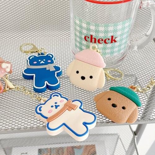 3D Cartoon Bear Case For Airtag Case Silicone Dog Locator Tracker Protective Sleeve Cover For Apple Airtags Case Keychain Cover