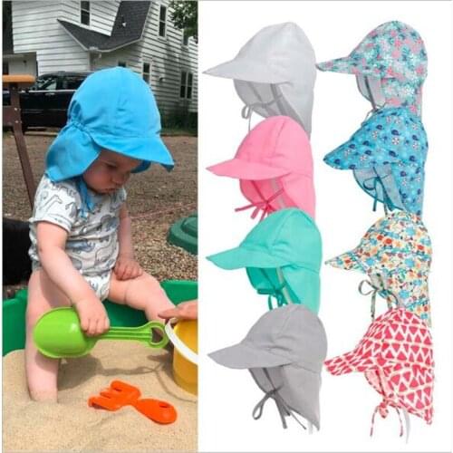 New Summer Baby Sun Hat Children UV Protection Beach Caps Kids Boy Girl Swimming Flap Cap