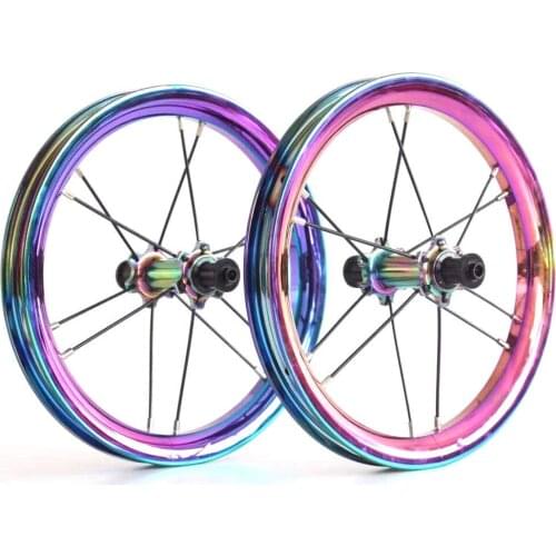Ultra Light Aluminium Alloy 12 inches 85-95MM Childrens Slide Wheel Custom Balance Cycling Wheel Dazzle Colour Children