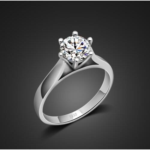 Elegant Classic Ring Woman100% 925 Sterling Silvers Ring Bright 5A Zircons Marriage proposal Ring Wedding Jewelry gift