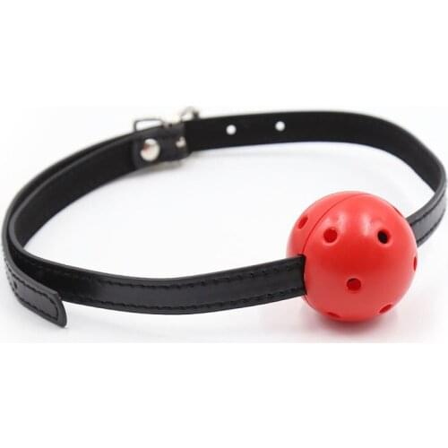 Hole hollow gag ball leather bondage restraints adult games slave bdsm mouth gag erotic fetish sex tools for woman couples toys