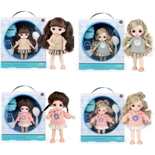 13 Movable Joints BJD Doll 16cm Makeup Dress Up BJD Dolls with Fashion Clothes for Girls Toy Gifts Christmas gifts