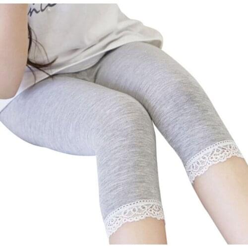 Kids Girls Leggings 2020 Summer Baby Girl Pants Lace Cotton Children Clothing Toddlers Stretchy Legging Girl Knee Pants GL98