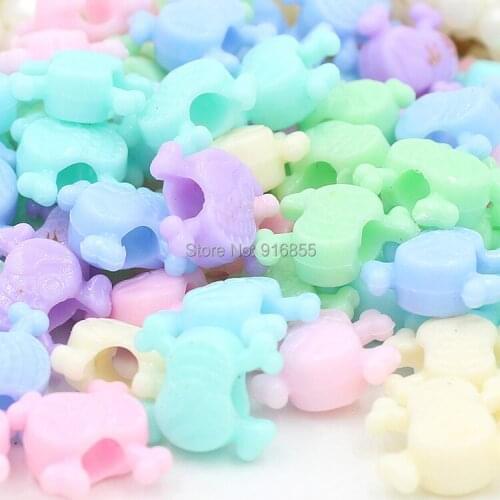 20pcs/lot 14*13mm Mix Acrylic cute crab Acrylic Cube Beads for Rubber Loom Bands DIY Charm Bracelets