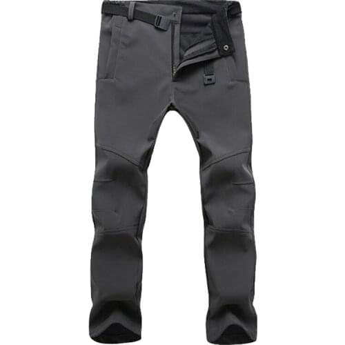 Mens Tactical Army Work Pants S-3Xl Stretch Waterproof Casual Pants Men Winter Warm Fleece Shark Skin Long Trousers Sweatpants