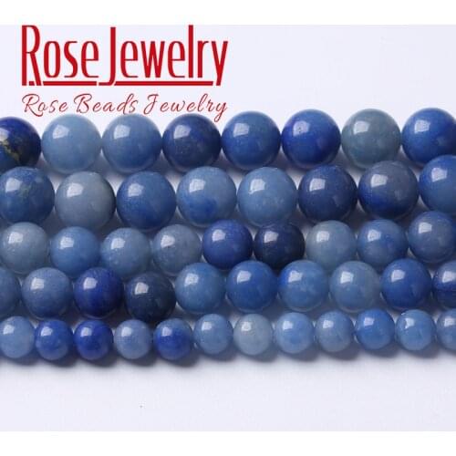 Natural Blue Aventurine Jades Beads Round Loose Spacer Charms Beads For Jewelry Making DIY Bracelets Necklaces 4 6 8 10 12mm 15"