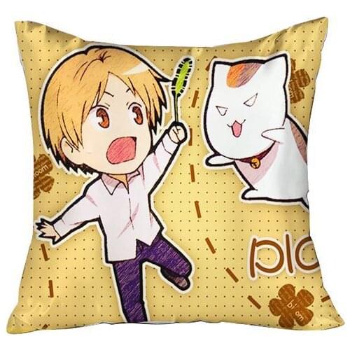 Hobby Express Natsumes Book of Friends Square Anime Pillow Cover Dakimakura Cute Takashi and Madara GZFONG43
