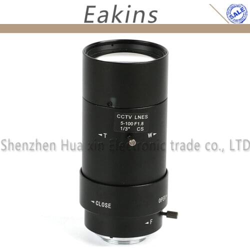 5-100 Mm Vari-focal F1.8 CS-mount Lens Manual IRIS ZOOM FOCUS Lens For Security CCTV Camera Industrial Microscope Camera