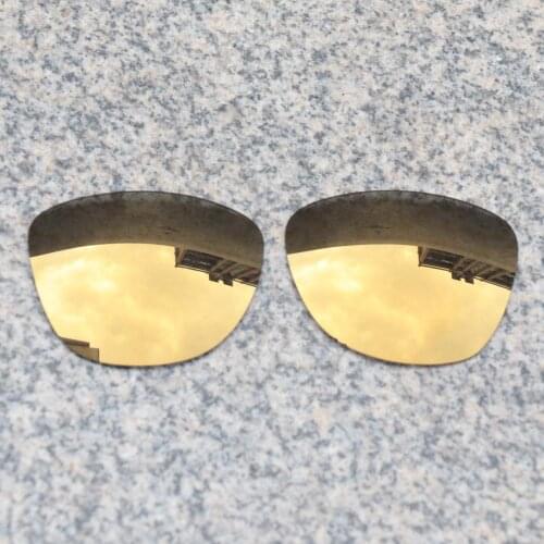 Wholesale E.O.S Polarized Enhanced Replacement Lenses for Oakley Frogskins Sunglasses - Bronze Gold Polarized Mirror