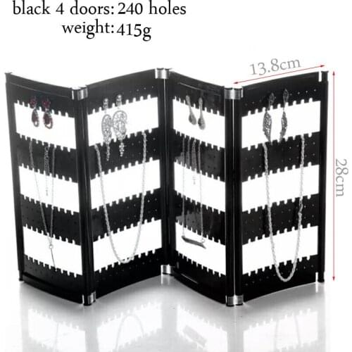 Fashion Acrylics Necklace Earrings Storage Jewelry Display Stand Black Doors Design Nice Jewelry Hanging Holder Rack