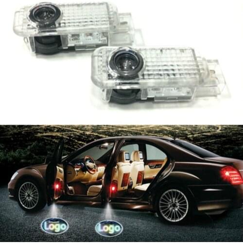 JURUS 2Pcs Led Car Logo Door Light Laser Projector Lights Ghost Shadow Welcome Lamp For Skoda Superb Old Octavia Febia Roomster