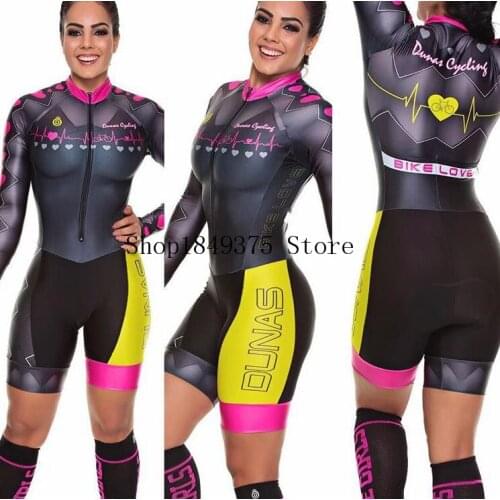 2020 Pro Team Triathlon Suit jumpsuit Womens Cycling long sleeve Jersey Skinsuit Jumpsuit Maillot Cycling Ropa ciclismo set
