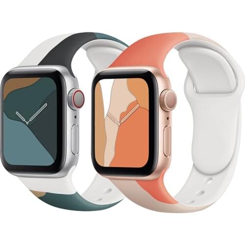 Silicone Strap For Apple Watch Band 44mm 40mm 38mm 42mm Smartwatch Rubber Sports Watchband Belt Bracelet iWatch Serie 3 4 5 6 SE