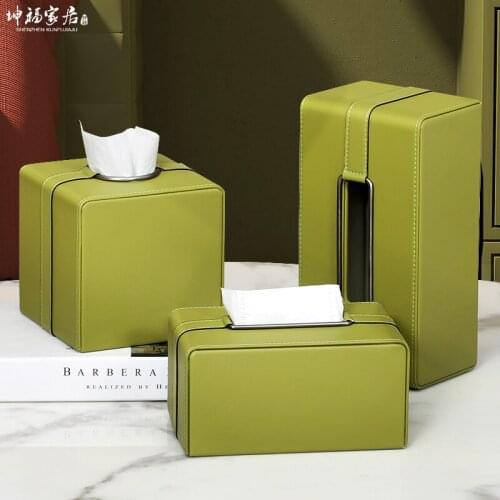 Nordic Luxury Tissue Boxes Creative Simple Leather Living Room Organizer Tissue Boxes Boite A Rangement Home Garden DB60ZJ
