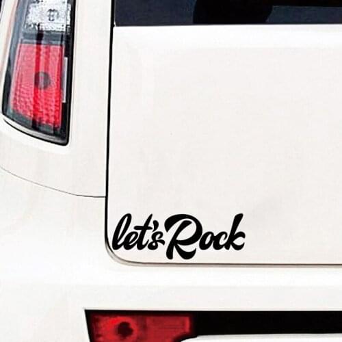 RuleMylife Lets Rock Creativity Word Vinyl Motorcycle Car Stickers Decal Anime Cute Car Accessories Decoration