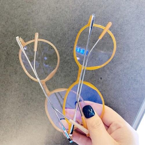 CHIC Orange Round Glasses Frames for Women Men Trending Square Eyeglasses Optical Fashion Computer Blue Light Blocking Glasses