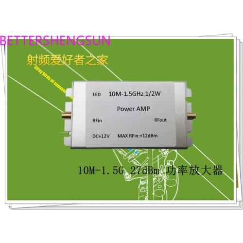 RF Broadband Power Amplifier Medium Power 10m-1.5ghz 32db Gain 27dbm Shielded Output