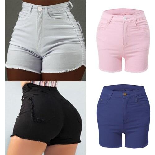 Women Girls Ladies Shorts Casual High Waisted Short Mini Jeans Ripped Jeans Shorts Women Summer