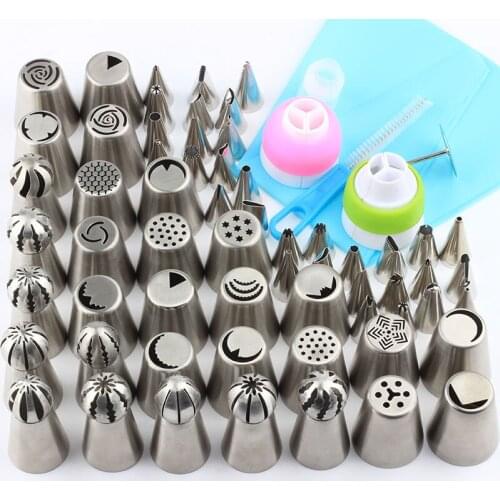 Silicone Icing Piping Nozzle Russian Nozzles Tips Pastry Tip Cream Lace Decorating Tools Stainless Steel Kitchen Accessories