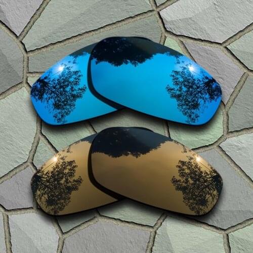 Sky Blue&Bronze Copper Sunglasses Polarized Replacement Lenses for Oakley Split Jacket