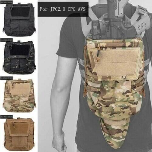 Tactical Zipper Pouch Bag Back Panel Knapsack For JPC2.0 CPC AVS Tactical Vest
