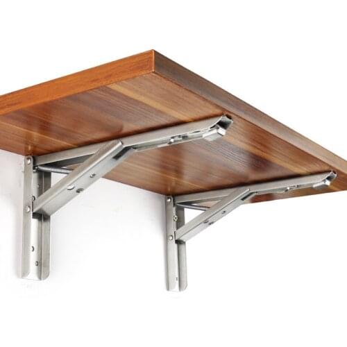 2Pcs/Set Triangle Folding Angle Bracket Heavy Support Adjustable Wall Mounted Bench Table Bracket Furniture Hardware wall table