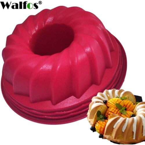 WALFOS Food Grade Silicone Cake Pan Big Size Baking Mold Butter Cake Mould Cake Pan Bread Pastry Tin Mousse Mould