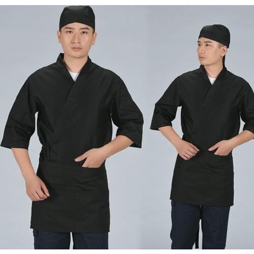JEMMA LEONG Japanese Cuisine Clothing Kimono Sushi Restaurant Izakaya Chef Uniform For Women Men Waitress Waiter