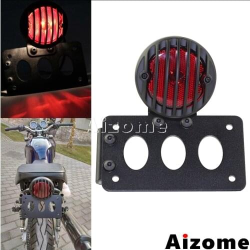 Motorcycle Side Mount Tail Light Taillight For Harley Sportster Bobber Rear Brake Light Number Plate Bracket Stop Lamp