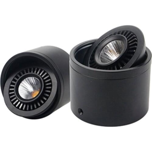 Regulable LED montado de superficie COB Downlights 7W/9W/12W/15W 360 ° grados de rotación AC85V-265V foco de techo iluminación i