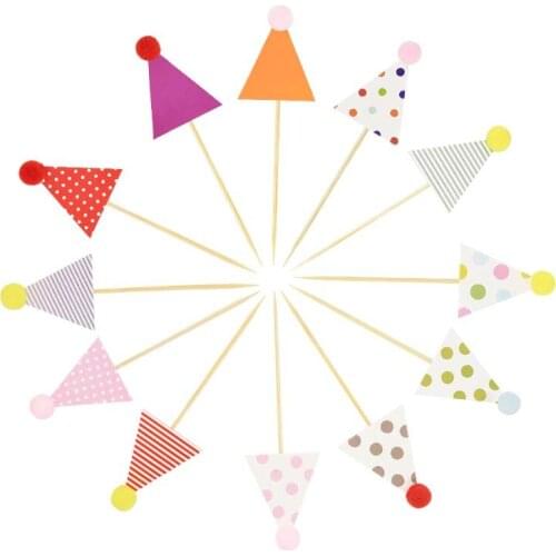 1Set Tricorne Hat Toppers For Cake For Children Happy Birthday Cake Topper DIY Princess Party Decoration Baking Wedding Supplies
