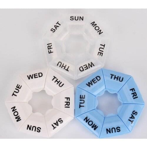 1 PC 7 Days Weekly Pill Medicine Box Holder Organizer Container Case Pill Box Splitters 7 Grids