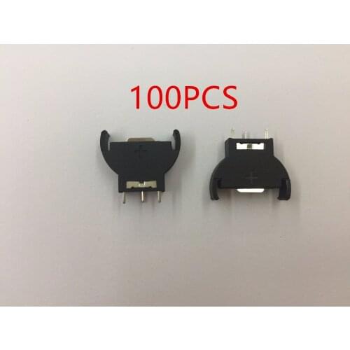 100 PCS New Vertical CR2032 2025 Half-Round Battery Coin Button Socket 3 PIN Holder Case